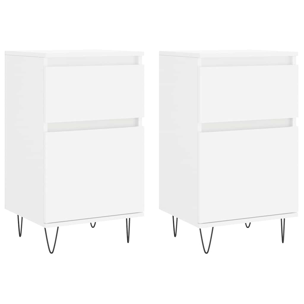 vidaXL Sideboards 2 pcs White 40x35x70 cm Engineered Wood