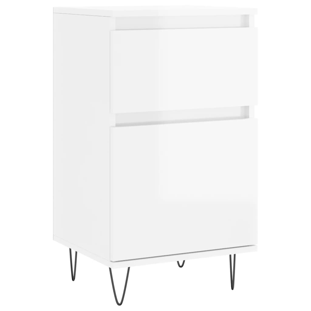 vidaXL Sideboards 2 pcs High Gloss White 40x35x70 cm Engineered Wood