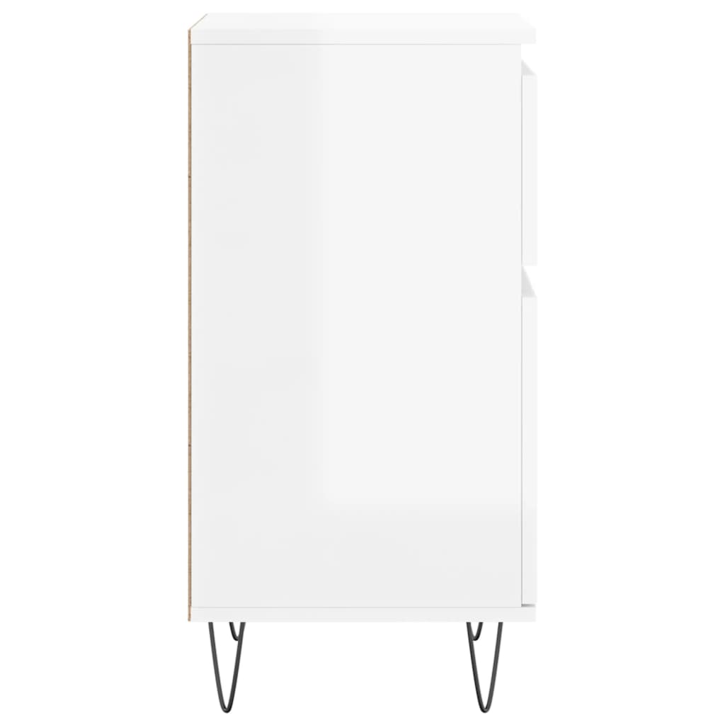 vidaXL Sideboards 2 pcs High Gloss White 40x35x70 cm Engineered Wood