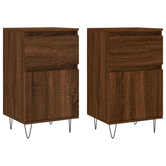 vidaXL Sideboards 2 pcs Brown Oak 40x35x70 cm Engineered Wood