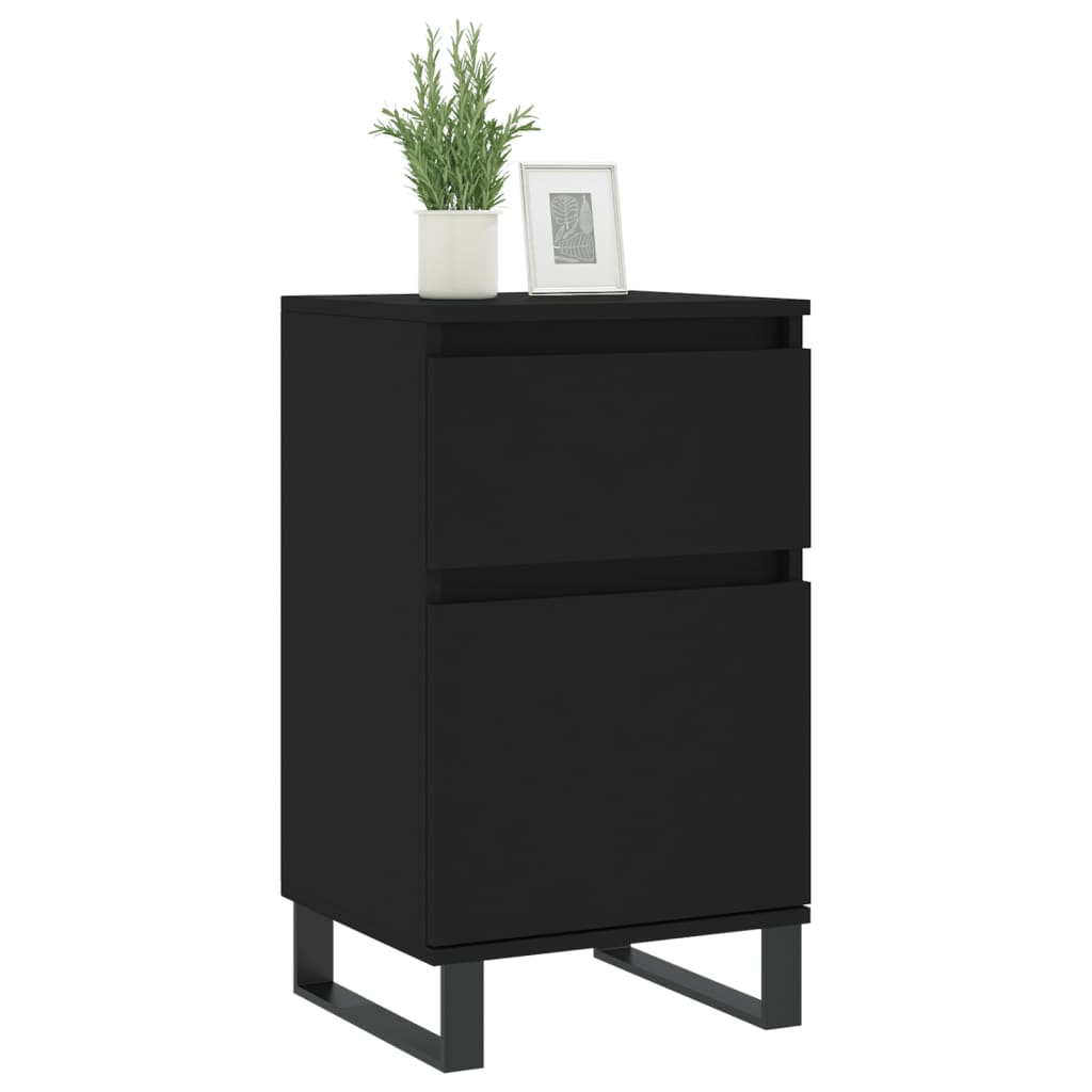 vidaXL Sideboards 2 pcs Black 40x35x70 cm Engineered Wood