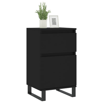 vidaXL Sideboards 2 pcs Black 40x35x70 cm Engineered Wood