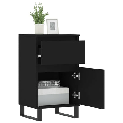 vidaXL Sideboards 2 pcs Black 40x35x70 cm Engineered Wood