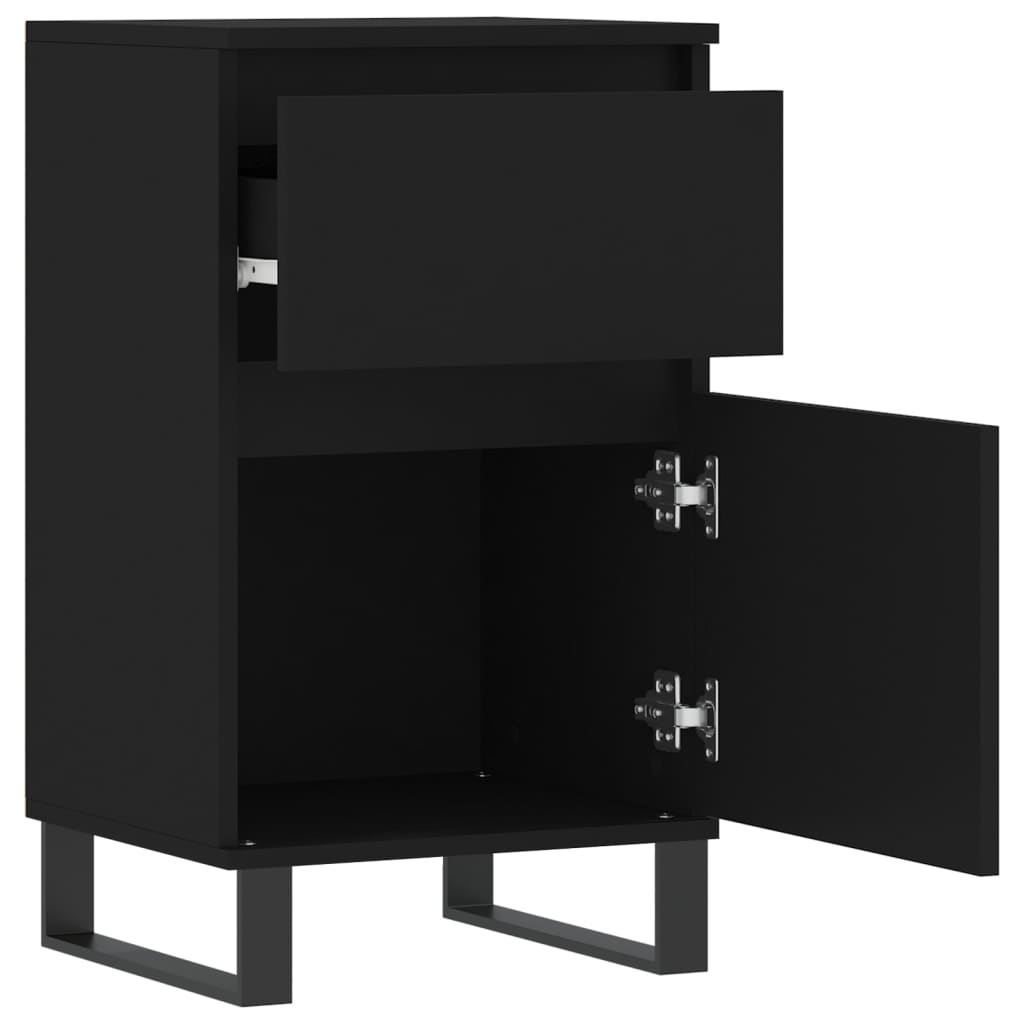 vidaXL Sideboards 2 pcs Black 40x35x70 cm Engineered Wood