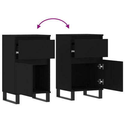 vidaXL Sideboards 2 pcs Black 40x35x70 cm Engineered Wood