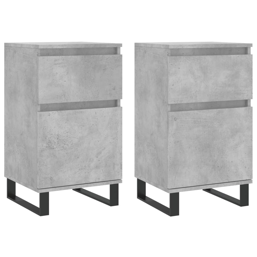 vidaXL Sideboards 2 pcs Concrete Grey 40x35x70 cm Engineered Wood