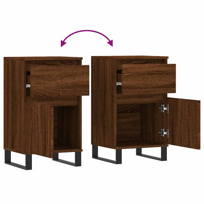 vidaXL Sideboards 2 pcs Brown Oak 40x35x70 cm Engineered Wood