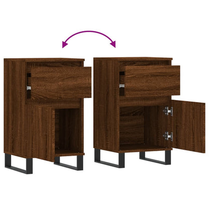 vidaXL Sideboards 2 pcs Brown Oak 40x35x70 cm Engineered Wood