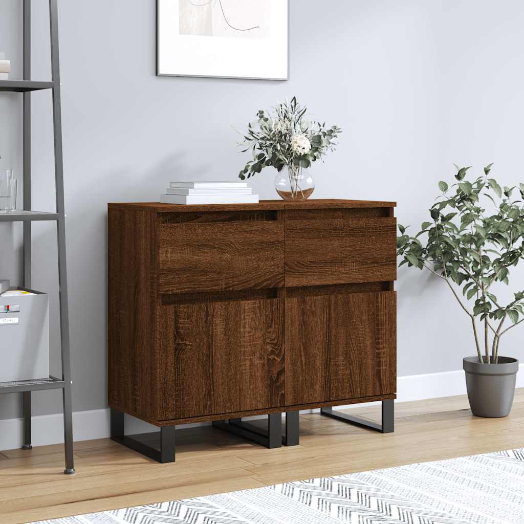 vidaXL Sideboards 2 pcs Brown Oak 40x35x70 cm Engineered Wood