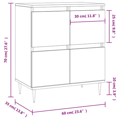 vidaXL Sideboard Smoked Oak 60x35x70 cm Engineered Wood