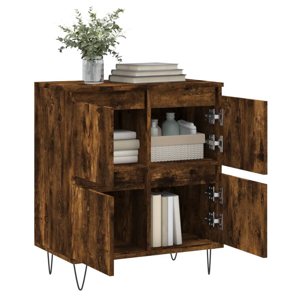 vidaXL Sideboard Smoked Oak 60x35x70 cm Engineered Wood