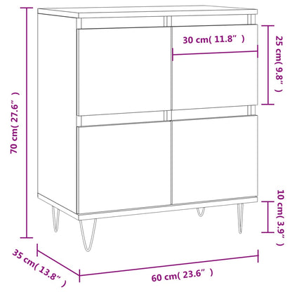 vidaXL Sideboard Smoked Oak 60x35x70 cm Engineered Wood