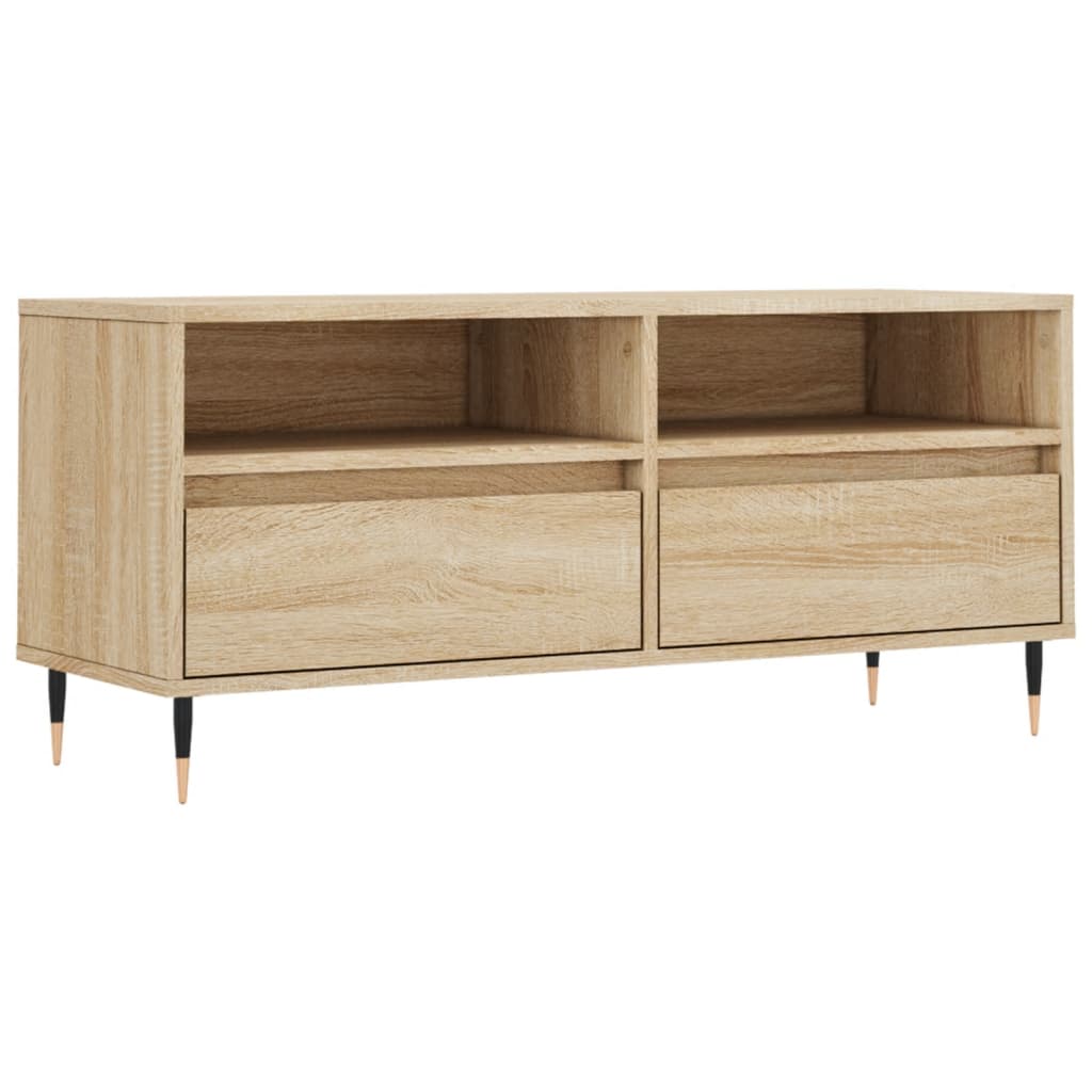 vidaXL TV Cabinet Sonoma Oak 100x34.5x44.5 cm Engineered Wood