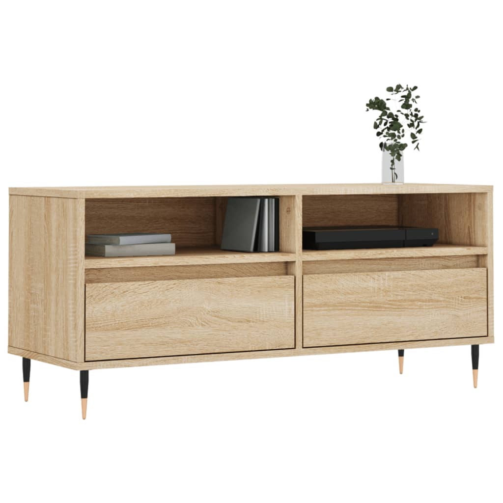vidaXL TV Cabinet Sonoma Oak 100x34.5x44.5 cm Engineered Wood