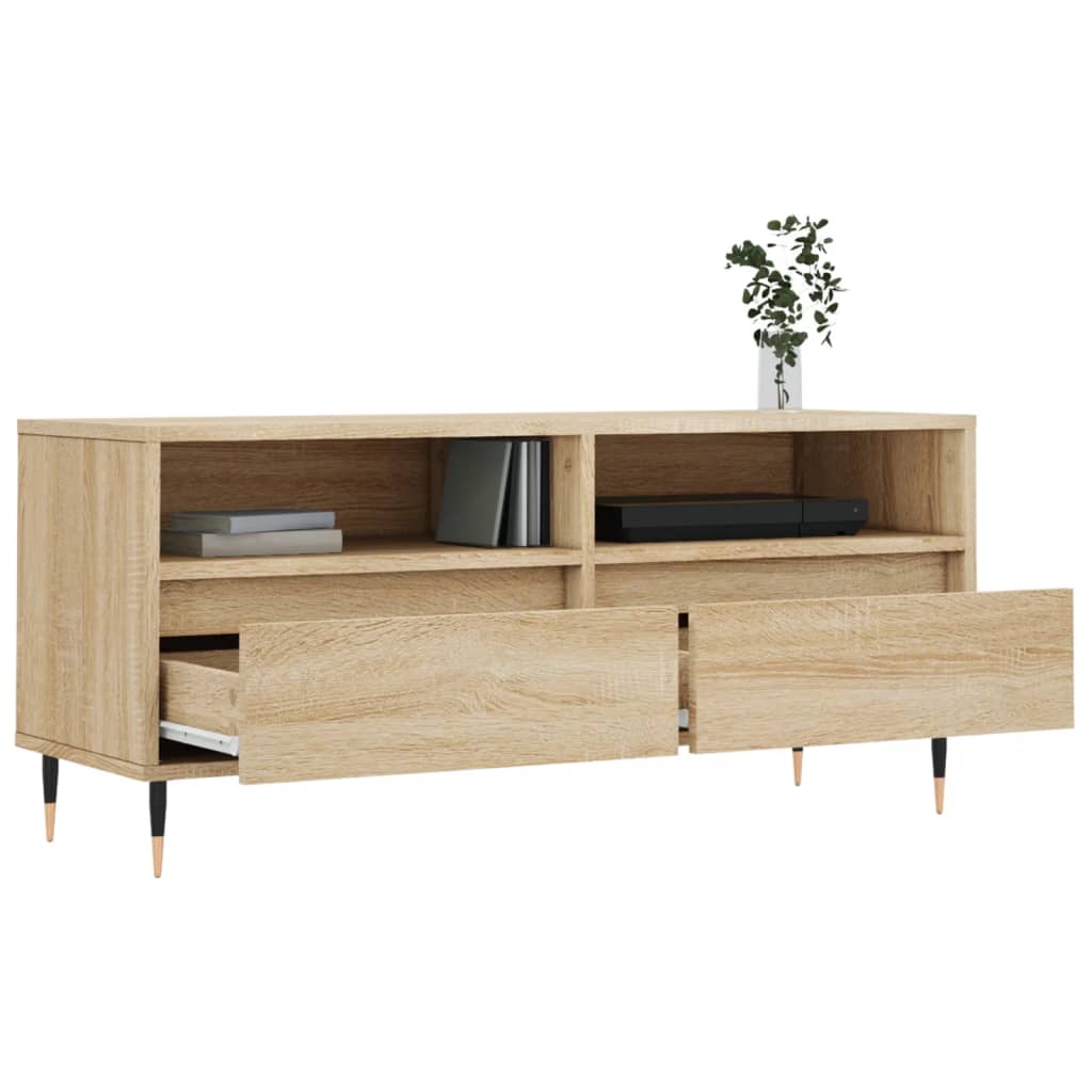 vidaXL TV Cabinet Sonoma Oak 100x34.5x44.5 cm Engineered Wood