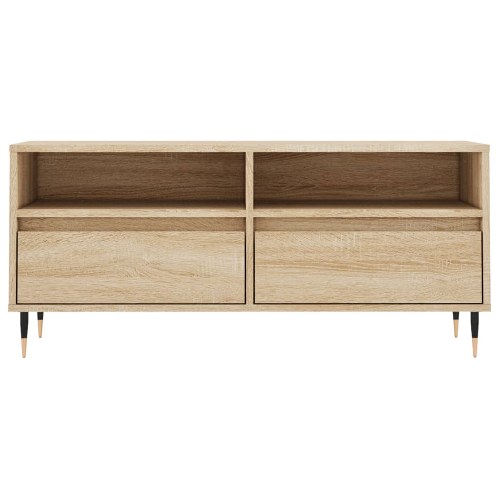 vidaXL TV Cabinet Sonoma Oak 100x34.5x44.5 cm Engineered Wood