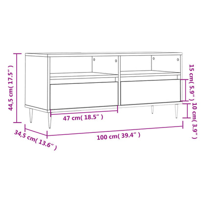 vidaXL TV Cabinet Concrete Grey 100x34.5x44.5 cm Engineered Wood