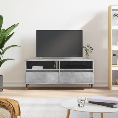 vidaXL TV Cabinet Concrete Grey 100x34.5x44.5 cm Engineered Wood