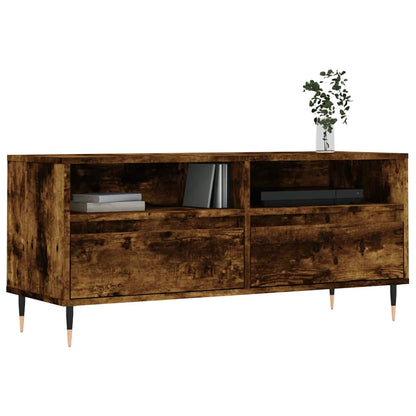 vidaXL TV Cabinet Smoked Oak 100x34,5x44,5 cm Engineered Wood