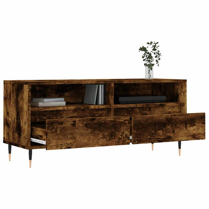 vidaXL TV Cabinet Smoked Oak 100x34,5x44,5 cm Engineered Wood