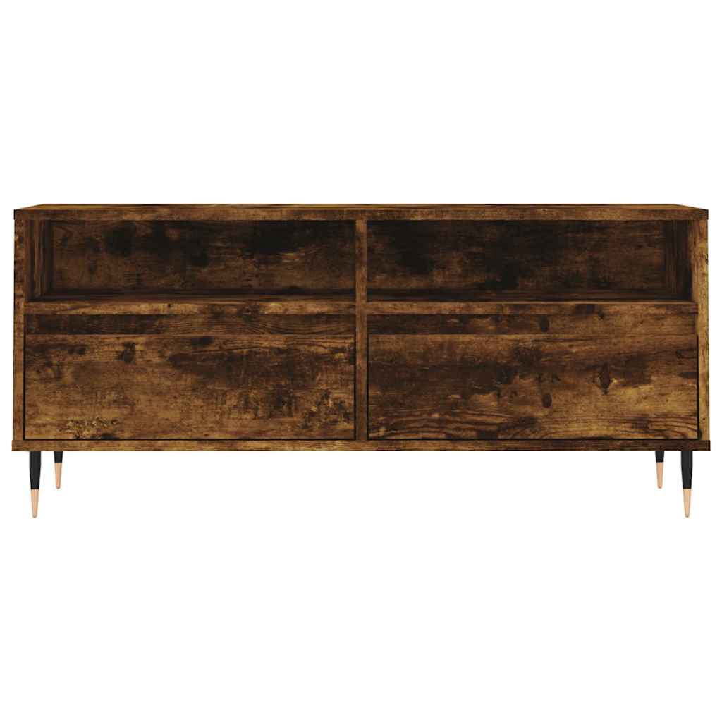 vidaXL TV Cabinet Smoked Oak 100x34.5x44.5 cm Engineered Wood