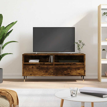 vidaXL TV Cabinet Smoked Oak 100x34.5x44.5 cm Engineered Wood