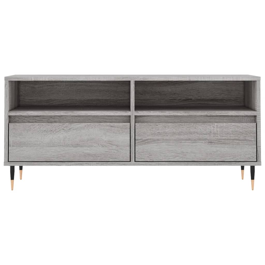 vidaXL TV Cabinet Grey Sonoma 100x34.5x44.5 cm Engineered Wood