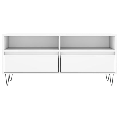 vidaXL TV Cabinet White 100x34.5x44.5 cm Engineered Wood
