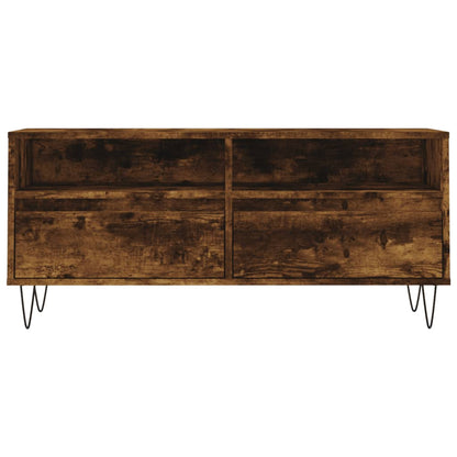 vidaXL TV Cabinet Smoked Oak 100x34.5x44.5 cm Engineered Wood