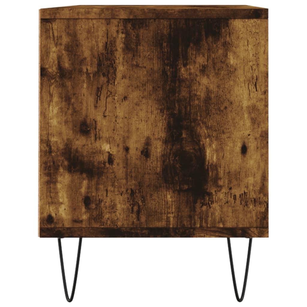 vidaXL TV Cabinet Smoked Oak 100x34.5x44.5 cm Engineered Wood
