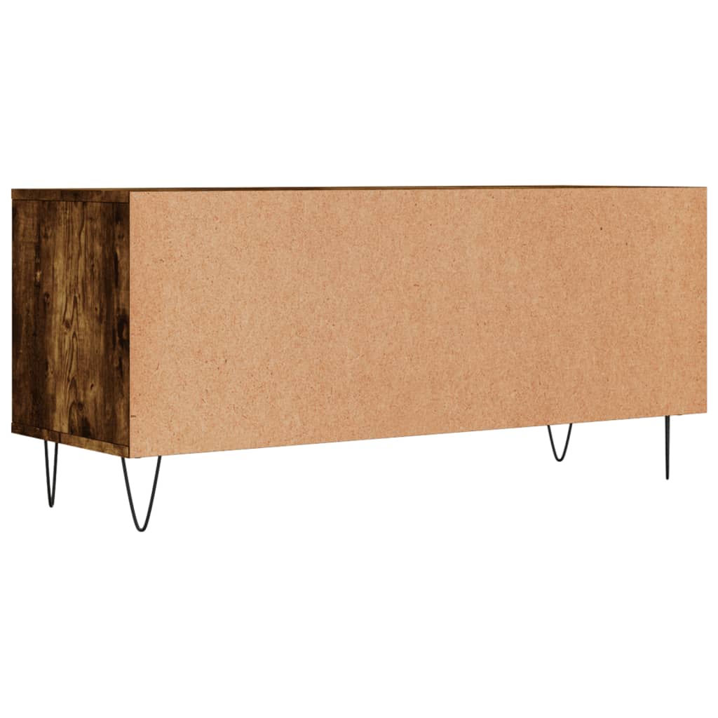 vidaXL TV Cabinet Smoked Oak 100x34.5x44.5 cm Engineered Wood