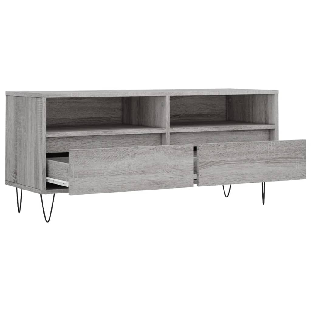vidaXL TV Cabinet Grey Sonoma 100x34.5x44.5 cm Engineered Wood