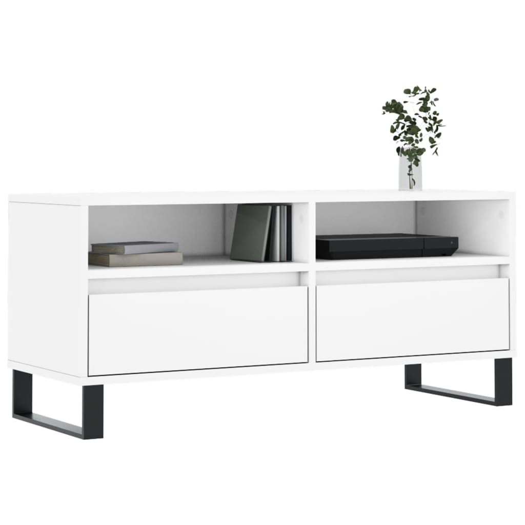 vidaXL TV Cabinet White 100x34.5x44.5 cm Engineered Wood