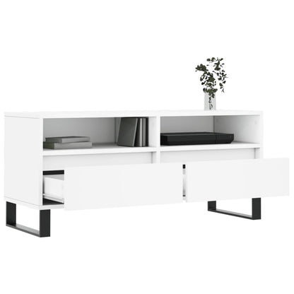 vidaXL TV Cabinet White 100x34.5x44.5 cm Engineered Wood