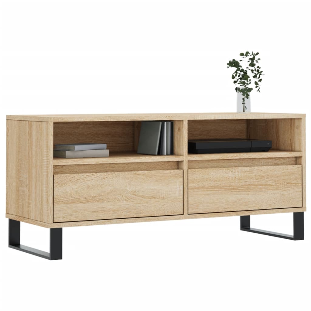 vidaXL TV Cabinet Sonoma Oak 100x34.5x44.5 cm Engineered Wood