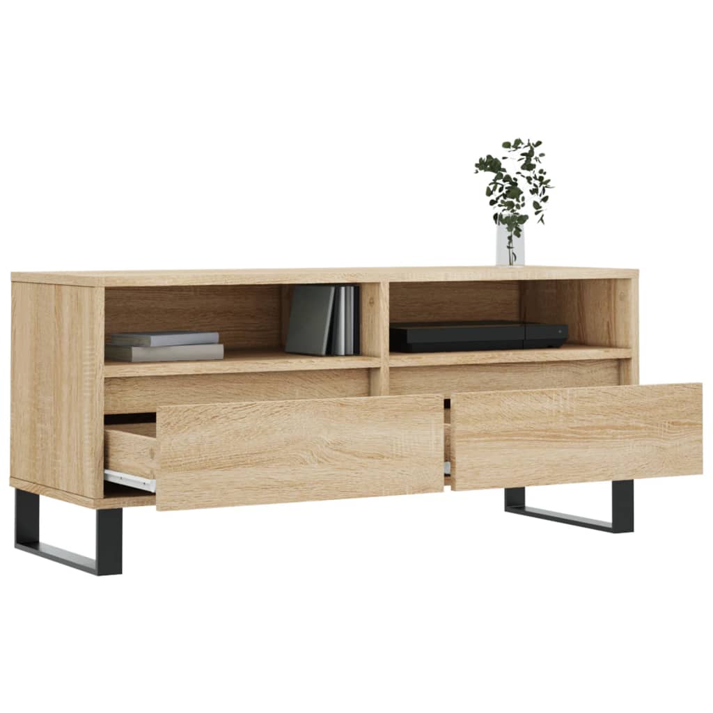 vidaXL TV Cabinet Sonoma Oak 100x34,5x44,5 cm Engineered Wood