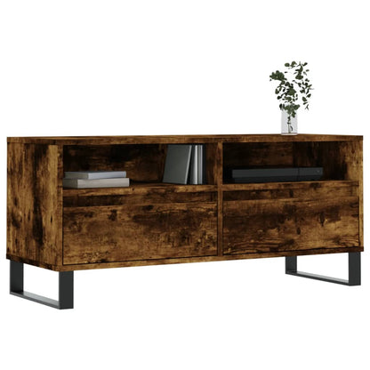 vidaXL TV Cabinet Smoked Oak 100x34,5x44,5 cm Engineered Wood