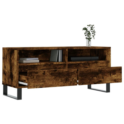 vidaXL TV Cabinet Smoked Oak 100x34.5x44.5 cm Engineered Wood