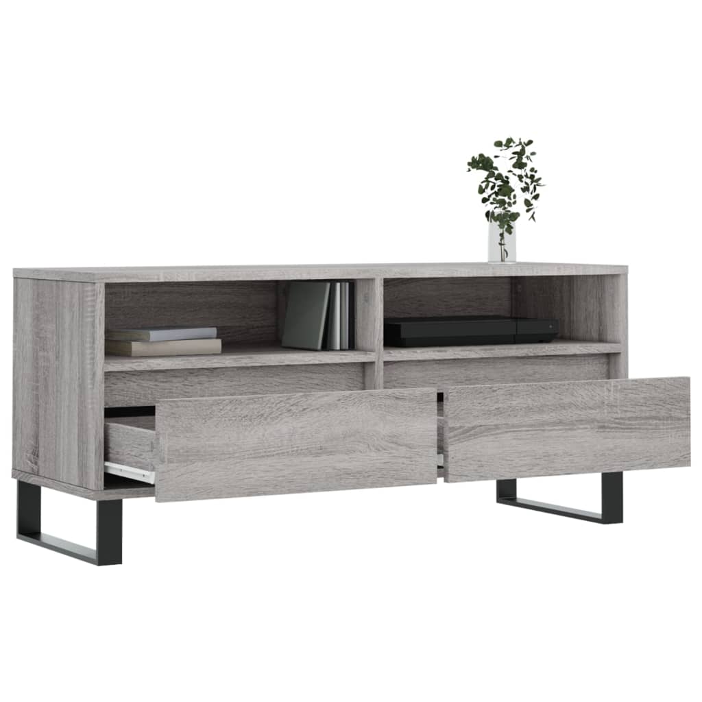 vidaXL TV Cabinet Grey Sonoma 100x34.5x44.5 cm Engineered Wood