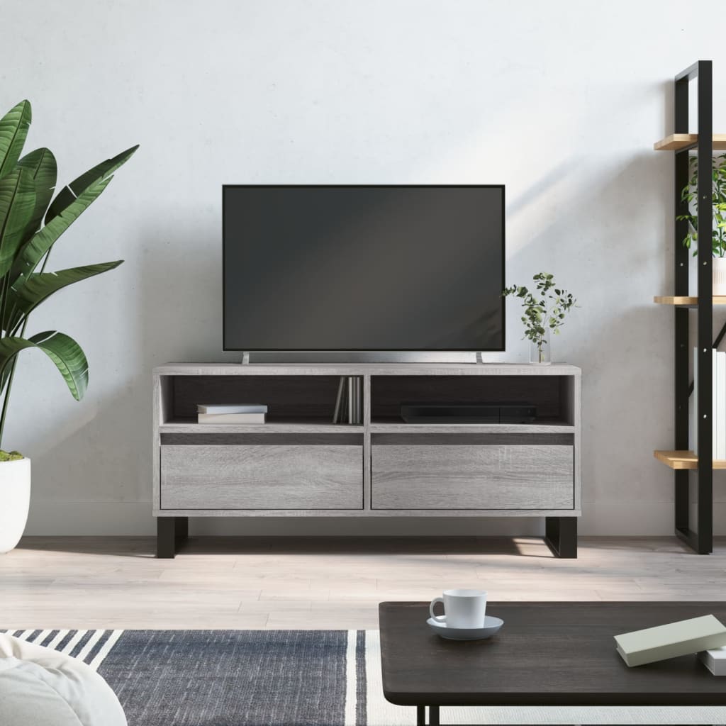vidaXL TV Cabinet Grey Sonoma 100x34,5x44,5 cm Engineered Wood