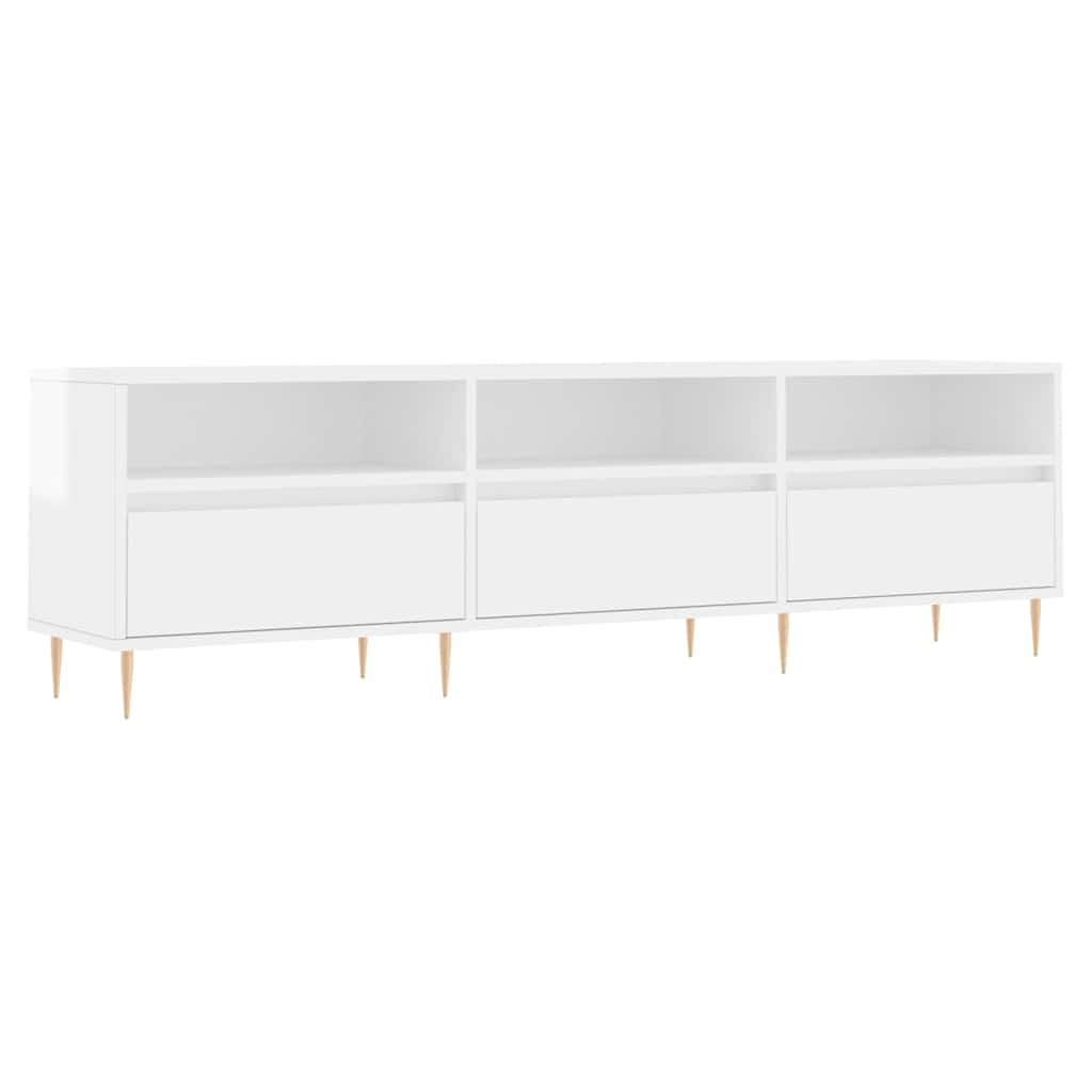 vidaXL TV Cabinet High Gloss White 150x30x44.5 cm Engineered Wood