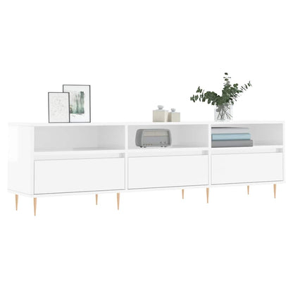 vidaXL TV Cabinet High Gloss White 150x30x44.5 cm Engineered Wood