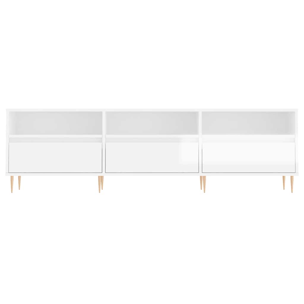 vidaXL TV Cabinet High Gloss White 150x30x44.5 cm Engineered Wood