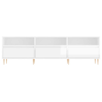 vidaXL TV Cabinet High Gloss White 150x30x44.5 cm Engineered Wood