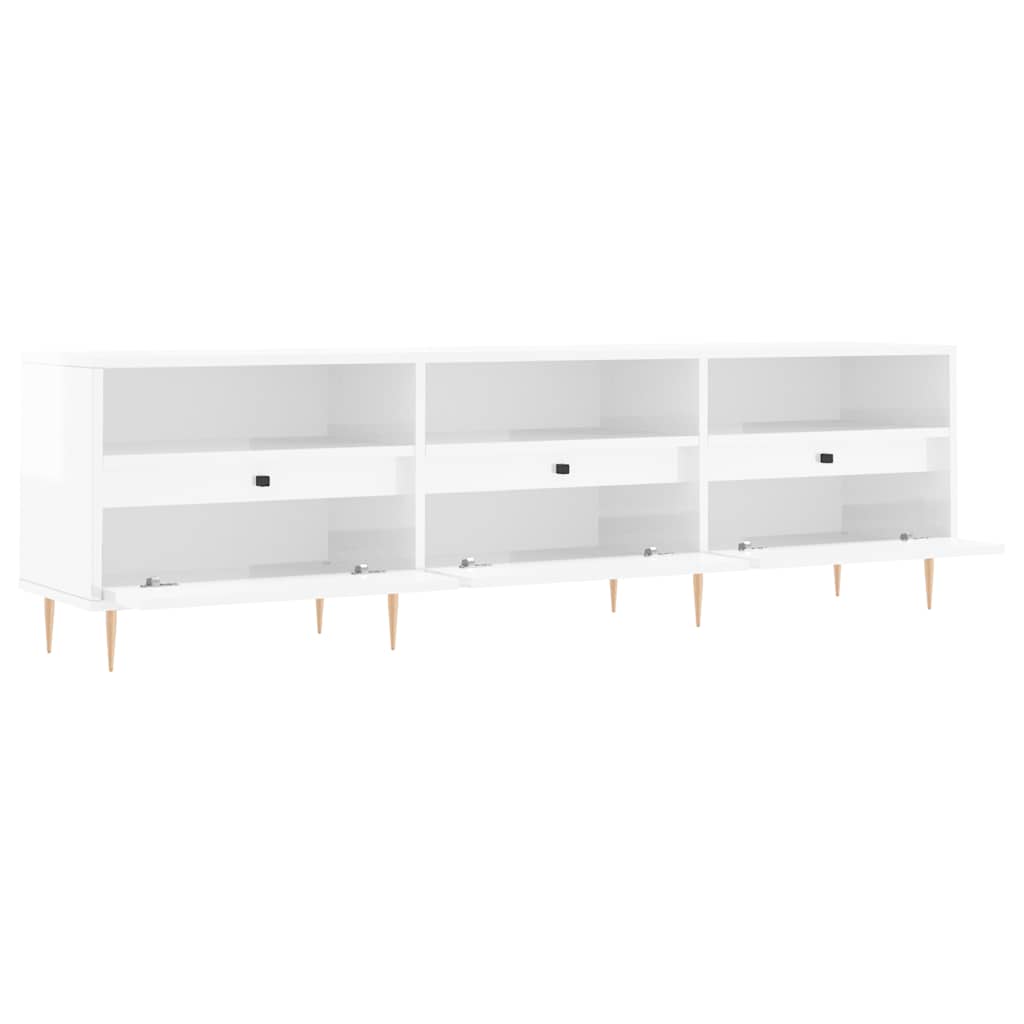 vidaXL TV Cabinet High Gloss White 150x30x44.5 cm Engineered Wood