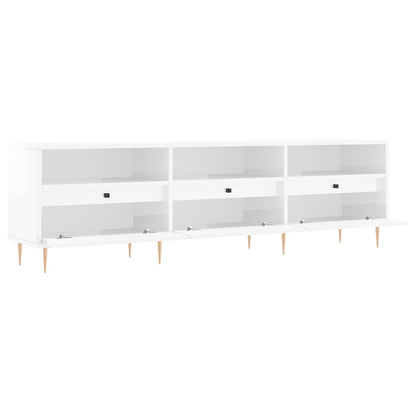 vidaXL TV Cabinet High Gloss White 150x30x44.5 cm Engineered Wood