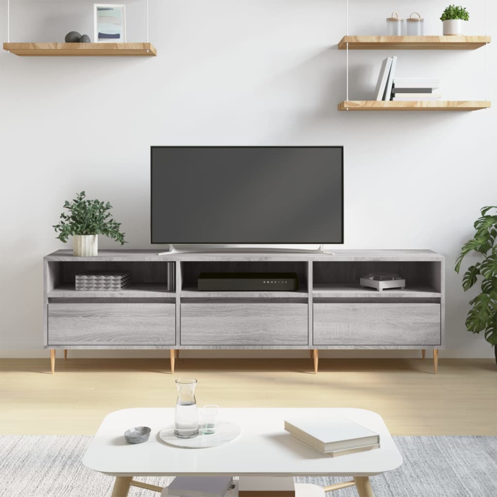 vidaXL TV Cabinet Grey Sonoma 150x30x44,5 cm Engineered Wood