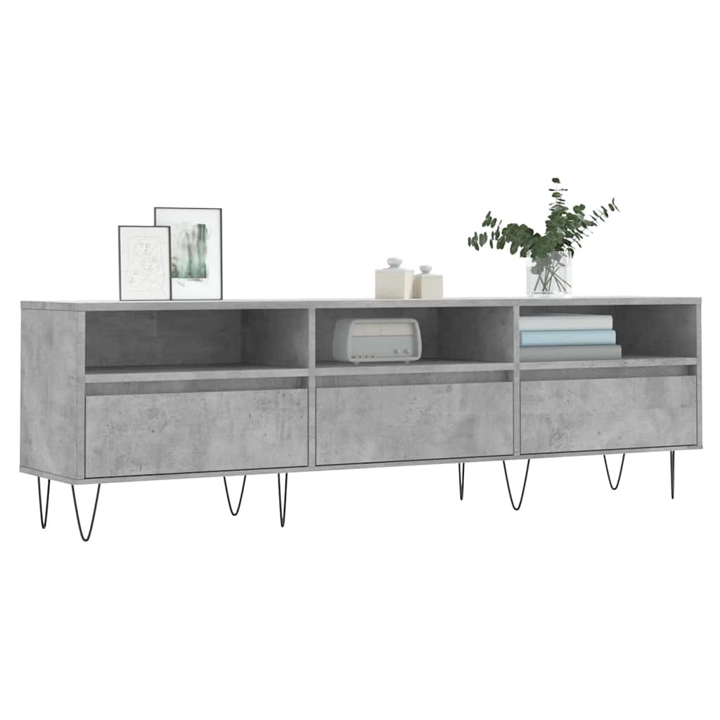 vidaXL TV Cabinet Concrete Grey 150x30x44,5 cm Engineered Wood