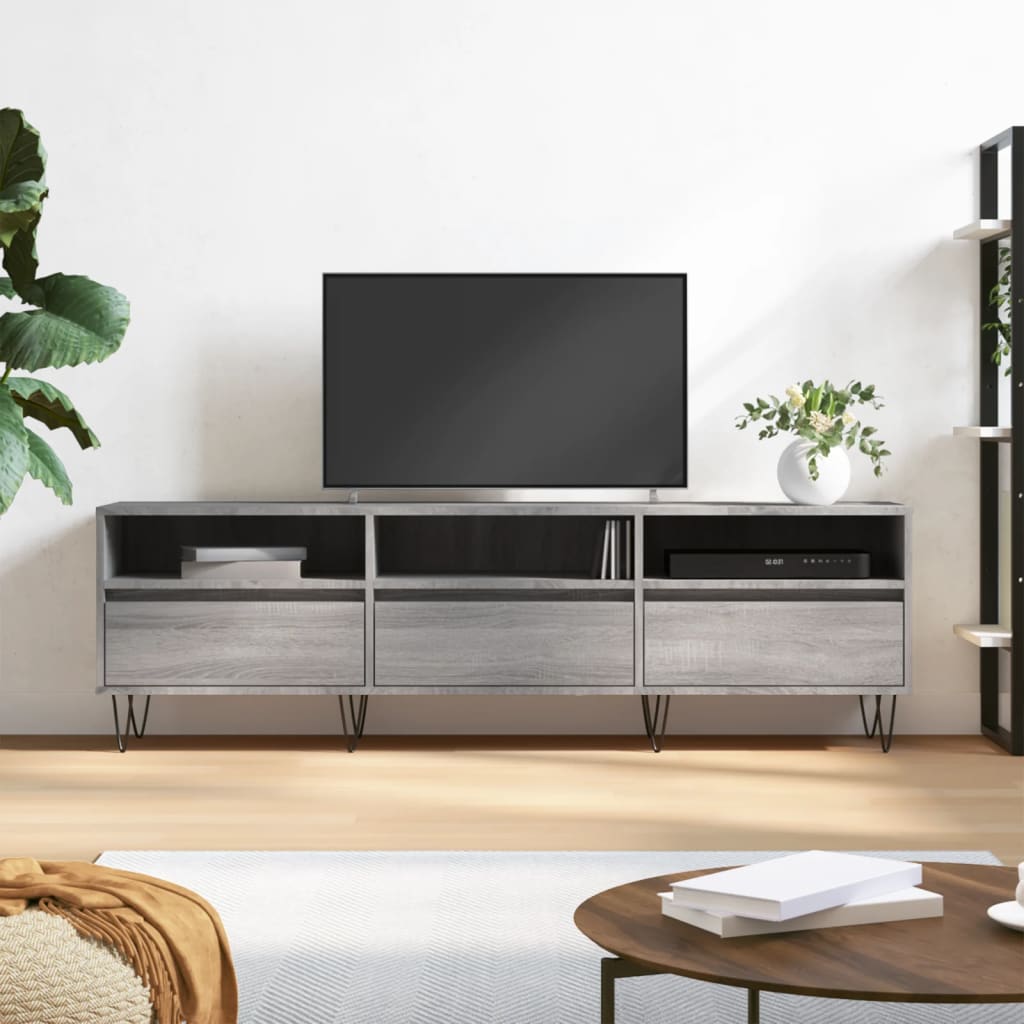 vidaXL TV Cabinet Grey Sonoma 150x30x44.5 cm Engineered Wood