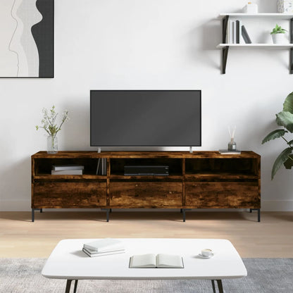 vidaXL TV Cabinet Smoked Oak 150x30x44,5 cm Engineered Wood